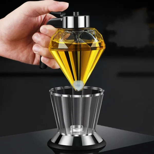 Oil Dispenser Diamond Shaped Glass Oil Bottle